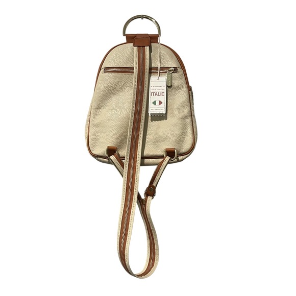 Valentina Mini Backpack Womens Cream Pebble Leather Convertible Sling Italy main image 6